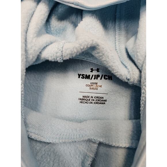 Under Armour Sweatshirt Girls Youth Small Blue Hooded Pullover Halographic Logo - Picture 4 of 7
